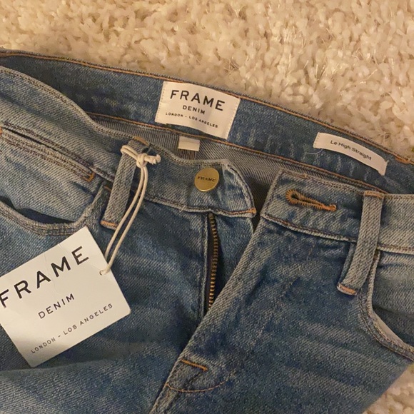 FRAME Denim Le High Straight Zipper Jeans - Picture 11 of 12